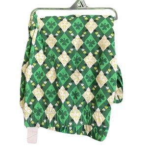 Argyle Shamrock Saint Patrick's Day Juniors Leggings XXL Green Cream